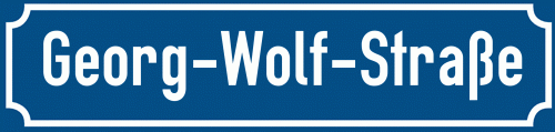 Straßenschild Georg-Wolf-Straße zum kostenlosen Download