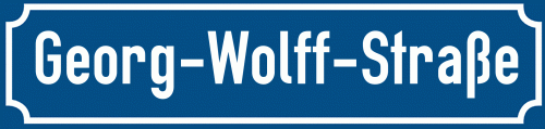 Straßenschild Georg-Wolff-Straße