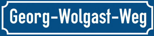 Straßenschild Georg-Wolgast-Weg