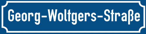Straßenschild Georg-Woltgers-Straße