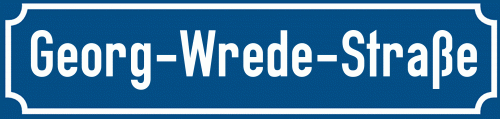 Straßenschild Georg-Wrede-Straße