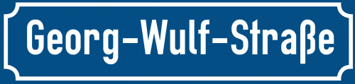 Straßenschild Georg-Wulf-Straße