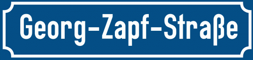 Straßenschild Georg-Zapf-Straße