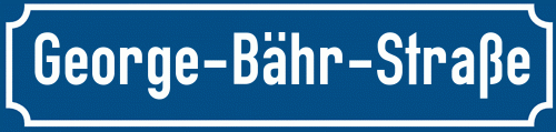 Straßenschild George-Bähr-Straße
