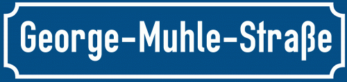 Straßenschild George-Muhle-Straße zum kostenlosen Download