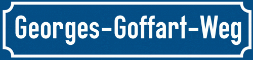 Straßenschild Georges-Goffart-Weg