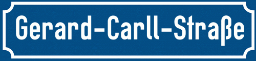 Straßenschild Gerard-Carll-Straße