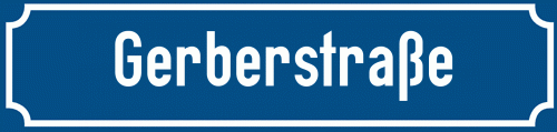 Straßenschild Gerberstraße zum kostenlosen Download