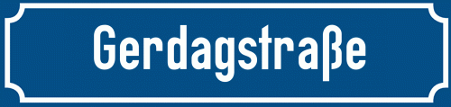 Straßenschild Gerdagstraße