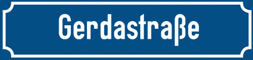 Straßenschild Gerdastraße
