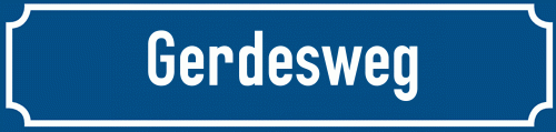 Straßenschild Gerdesweg