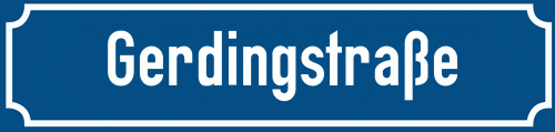 Straßenschild Gerdingstraße