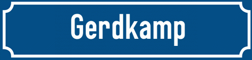 Straßenschild Gerdkamp zum kostenlosen Download
