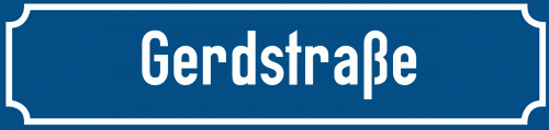 Straßenschild Gerdstraße