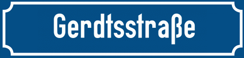 Straßenschild Gerdtsstraße zum kostenlosen Download