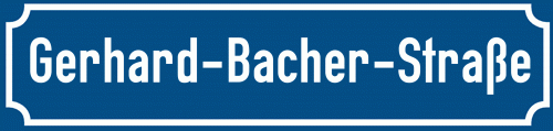 Straßenschild Gerhard-Bacher-Straße