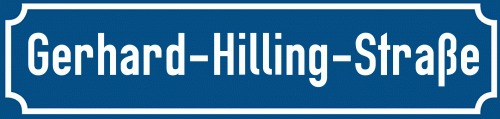 Straßenschild Gerhard-Hilling-Straße