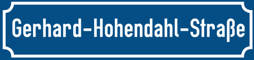 Straßenschild Gerhard-Hohendahl-Straße