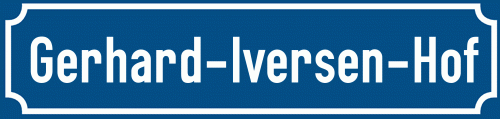 Straßenschild Gerhard-Iversen-Hof