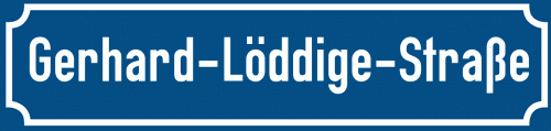 Straßenschild Gerhard-Löddige-Straße