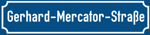 Straßenschild Gerhard-Mercator-Straße