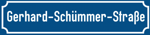 Straßenschild Gerhard-Schümmer-Straße