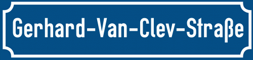 Straßenschild Gerhard-Van-Clev-Straße
