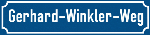 Straßenschild Gerhard-Winkler-Weg