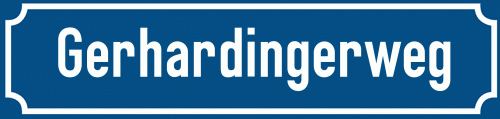 Straßenschild Gerhardingerweg zum kostenlosen Download