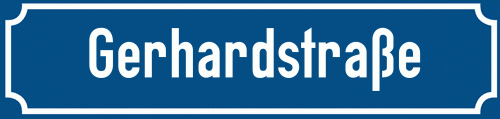Straßenschild Gerhardstraße zum kostenlosen Download
