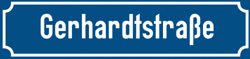 Straßenschild Gerhardtstraße zum kostenlosen Download