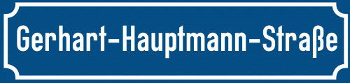 Straßenschild Gerhart-Hauptmann-Straße zum kostenlosen Download