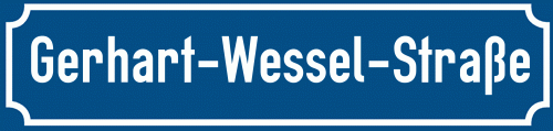 Straßenschild Gerhart-Wessel-Straße
