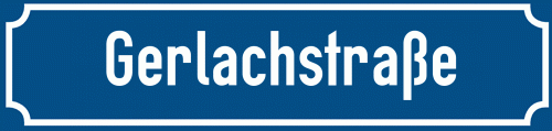 Straßenschild Gerlachstraße zum kostenlosen Download
