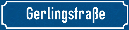 Straßenschild Gerlingstraße zum kostenlosen Download