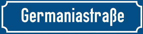 Straßenschild Germaniastraße zum kostenlosen Download