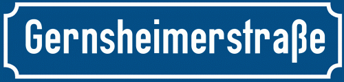 Straßenschild Gernsheimerstraße zum kostenlosen Download