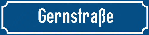 Straßenschild Gernstraße