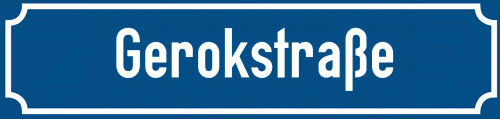Straßenschild Gerokstraße