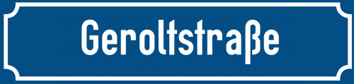 Straßenschild Geroltstraße