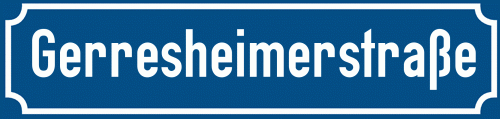 Straßenschild Gerresheimerstraße