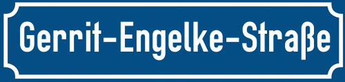 Straßenschild Gerrit-Engelke-Straße