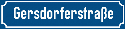 Straßenschild Gersdorferstraße zum kostenlosen Download