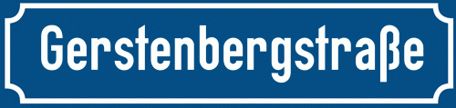 Straßenschild Gerstenbergstraße