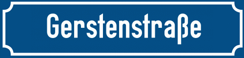 Straßenschild Gerstenstraße