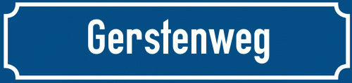Straßenschild Gerstenweg