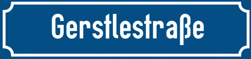 Straßenschild Gerstlestraße