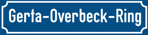 Straßenschild Gerta-Overbeck-Ring