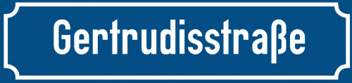 Straßenschild Gertrudisstraße zum kostenlosen Download
