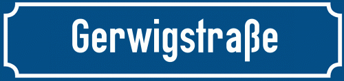 Straßenschild Gerwigstraße